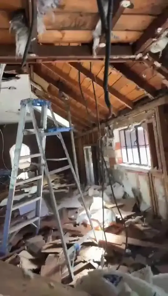 Attic ceiling demolition video