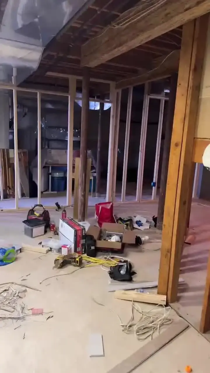 Interior wall framing progress video